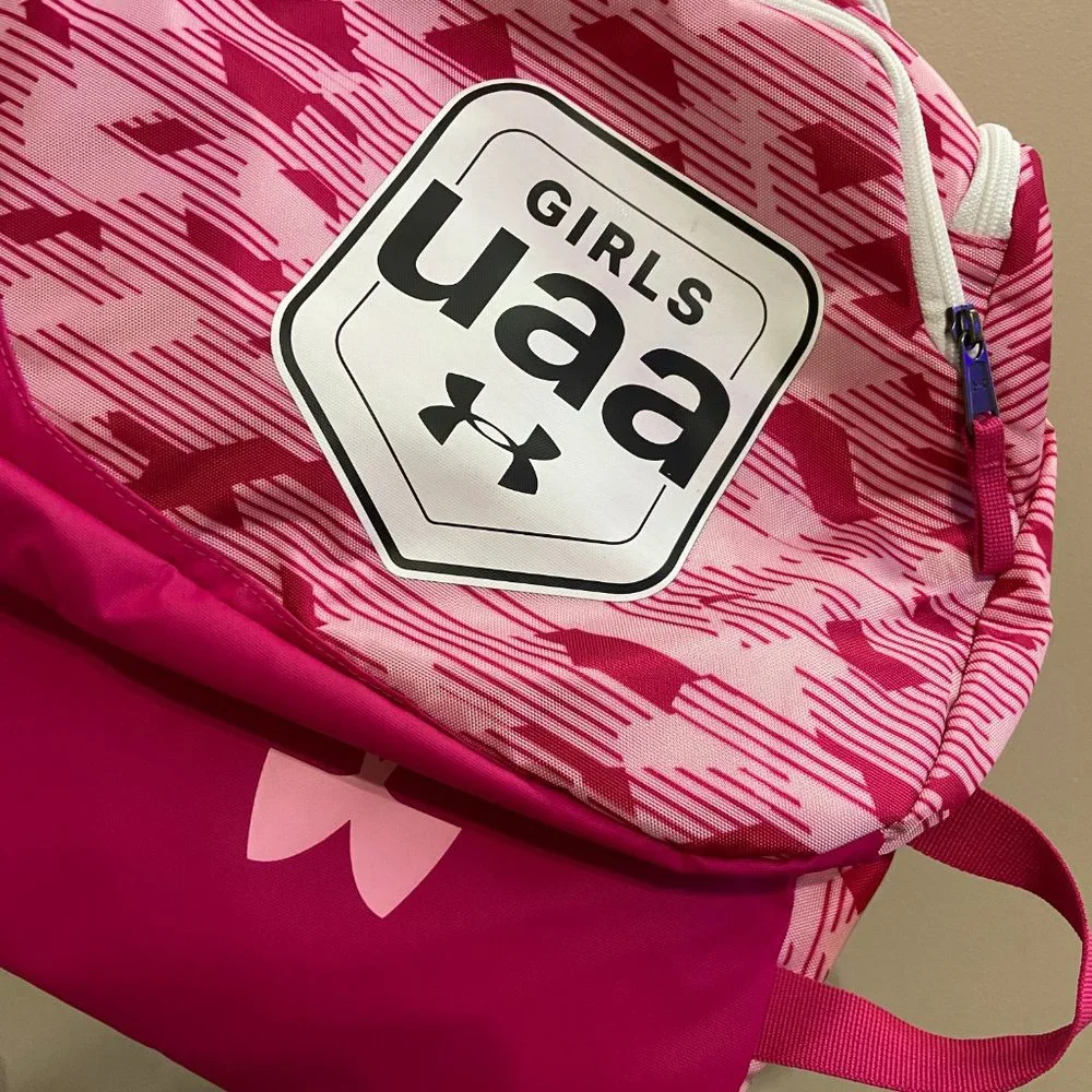 Under Armour UA UAA Grils Contain 4.0 Backpack Duffle Bag Pink Basketball EYBL